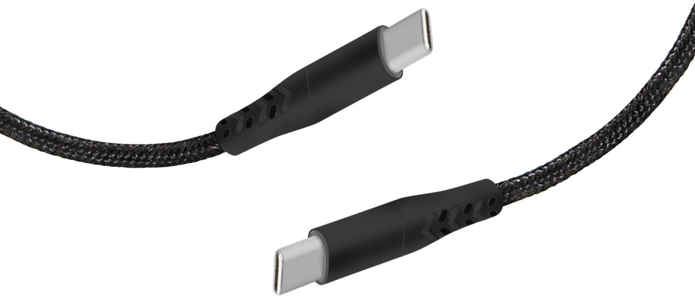 Mobiparts USB-C to USB-C Braided Cable 2A 1m Black