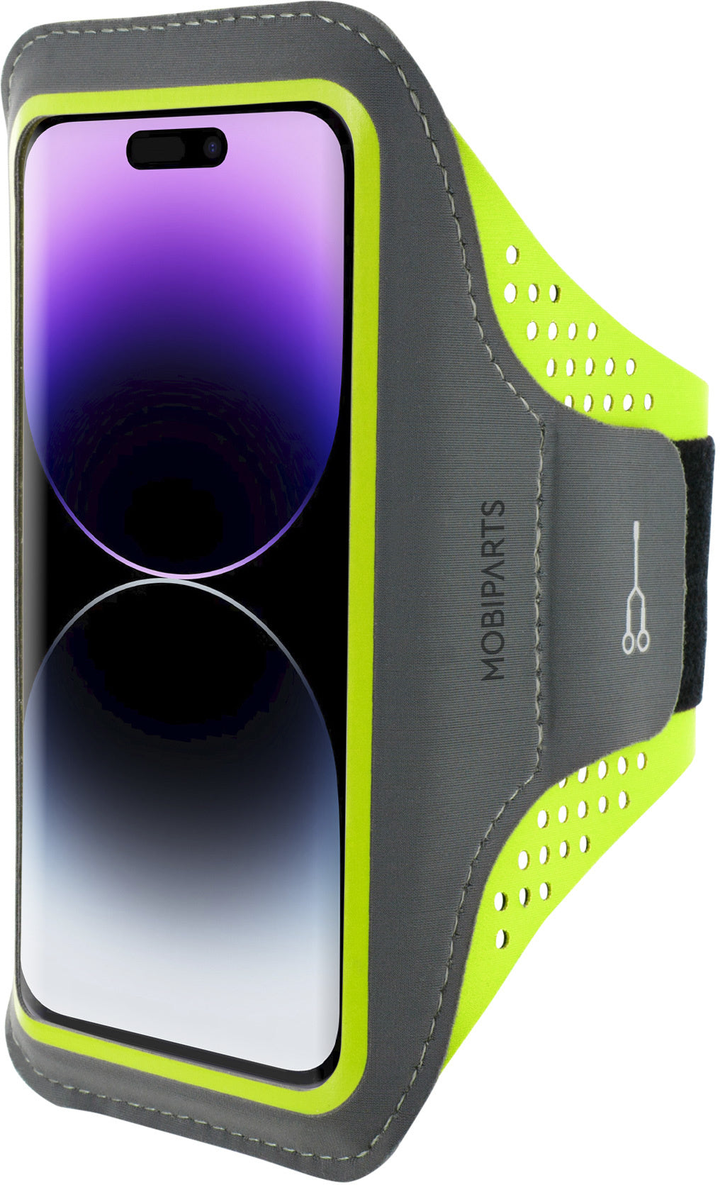 Mobiparts Comfort Fit Sport Armband Apple iPhone 14 Pro Neon Green