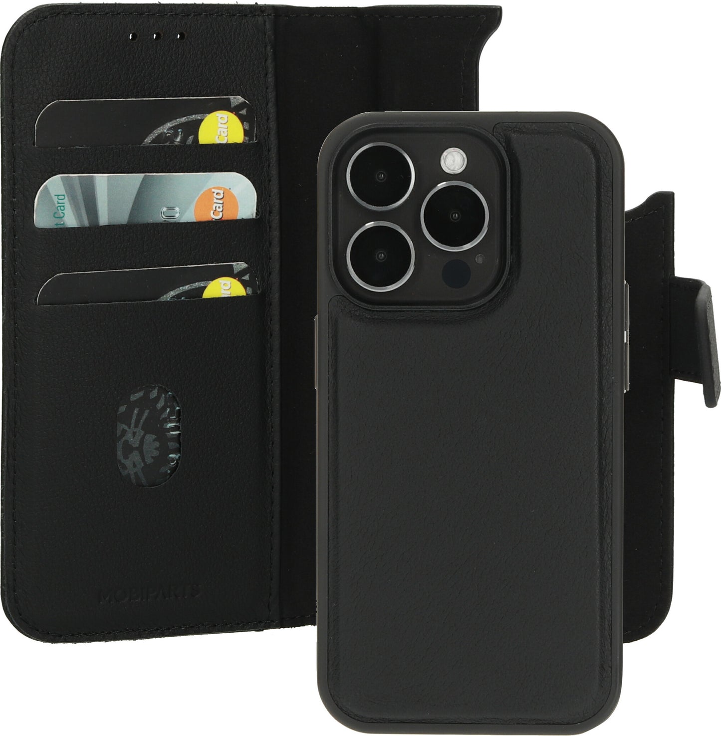 Mobiparts Leather 2 in 1 Wallet Case Apple iPhone 15 Pro Black
