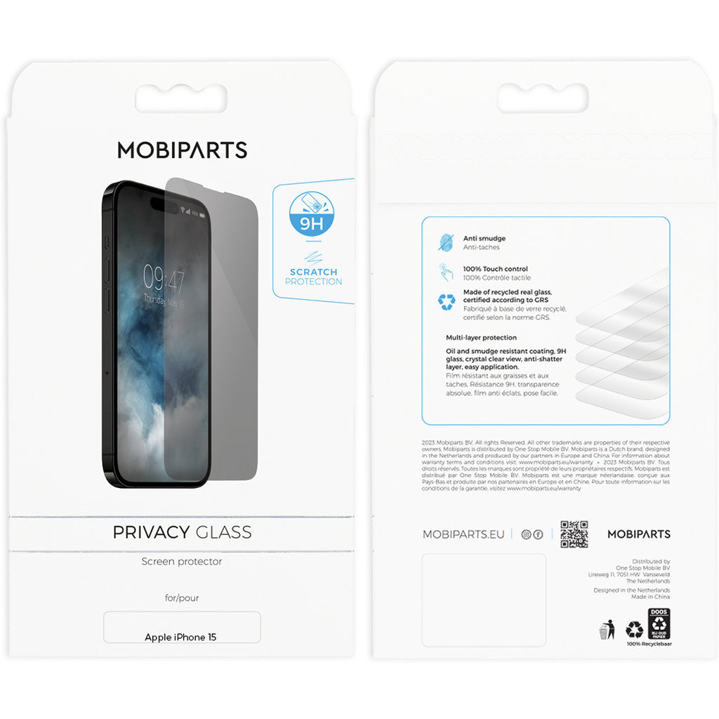 Mobiparts Recycled Tempered Glass Apple iPhone 15