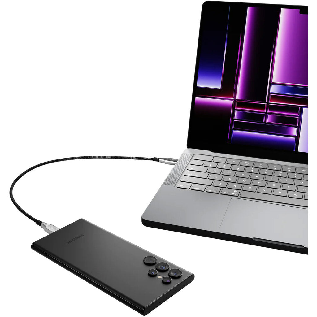 Cygnett Armoured Braided USB-C to USB-C Cable 50cm Black