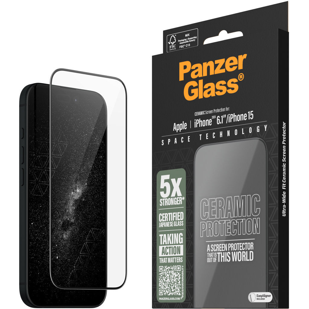 Panzerglass Ceramic Apple iPhone 16/15 - Ultra-Wide Fit
