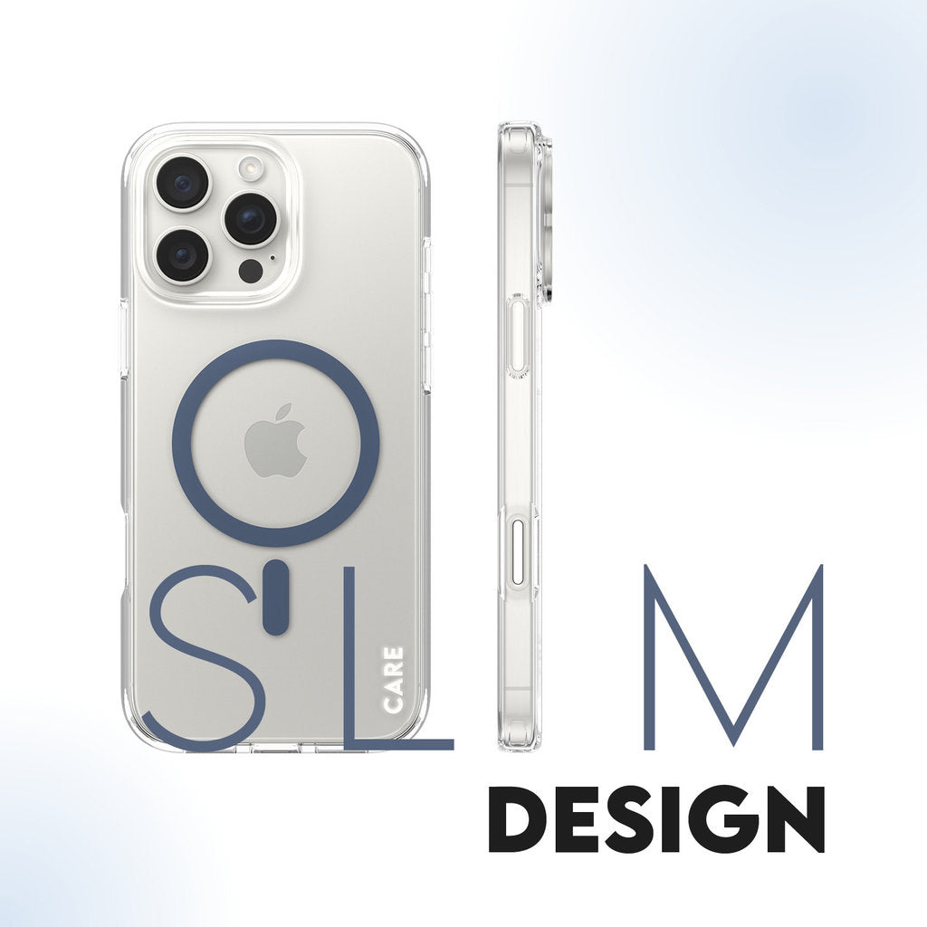 CARE by PanzerGlass Flagship Case Transparent Urban Combat w. Blue MagSafe iPhone 16 Pro Max