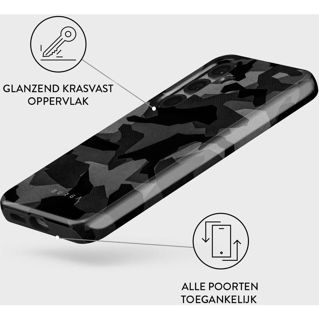 Burga Tough Case Apple iPhone 16e - Night Black Camo