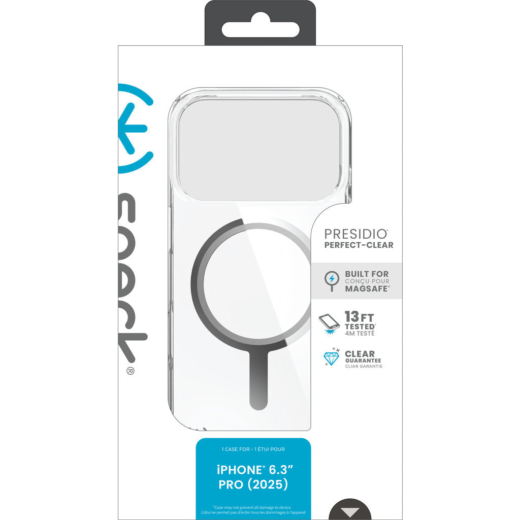 Speck Presidio Perfect Clear + MS Apple iPhone 17 Pro Clear - with Microban