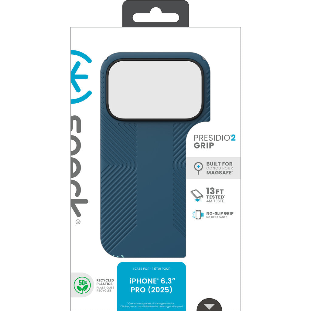 Speck Presidio2 Grip + MS Apple iPhone 17 Pro Deep Sea Blue - with Microban