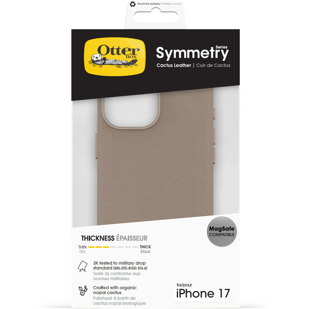 OtterBox Symmetry Cactus Leather Camera Control Case Apple iPhone 17 Light Grey