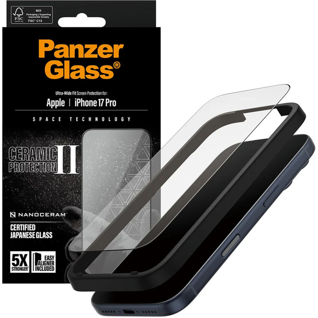 Panzerglass Ceramic II Apple iPhone 17 Pro - Ultra-Wide Fit