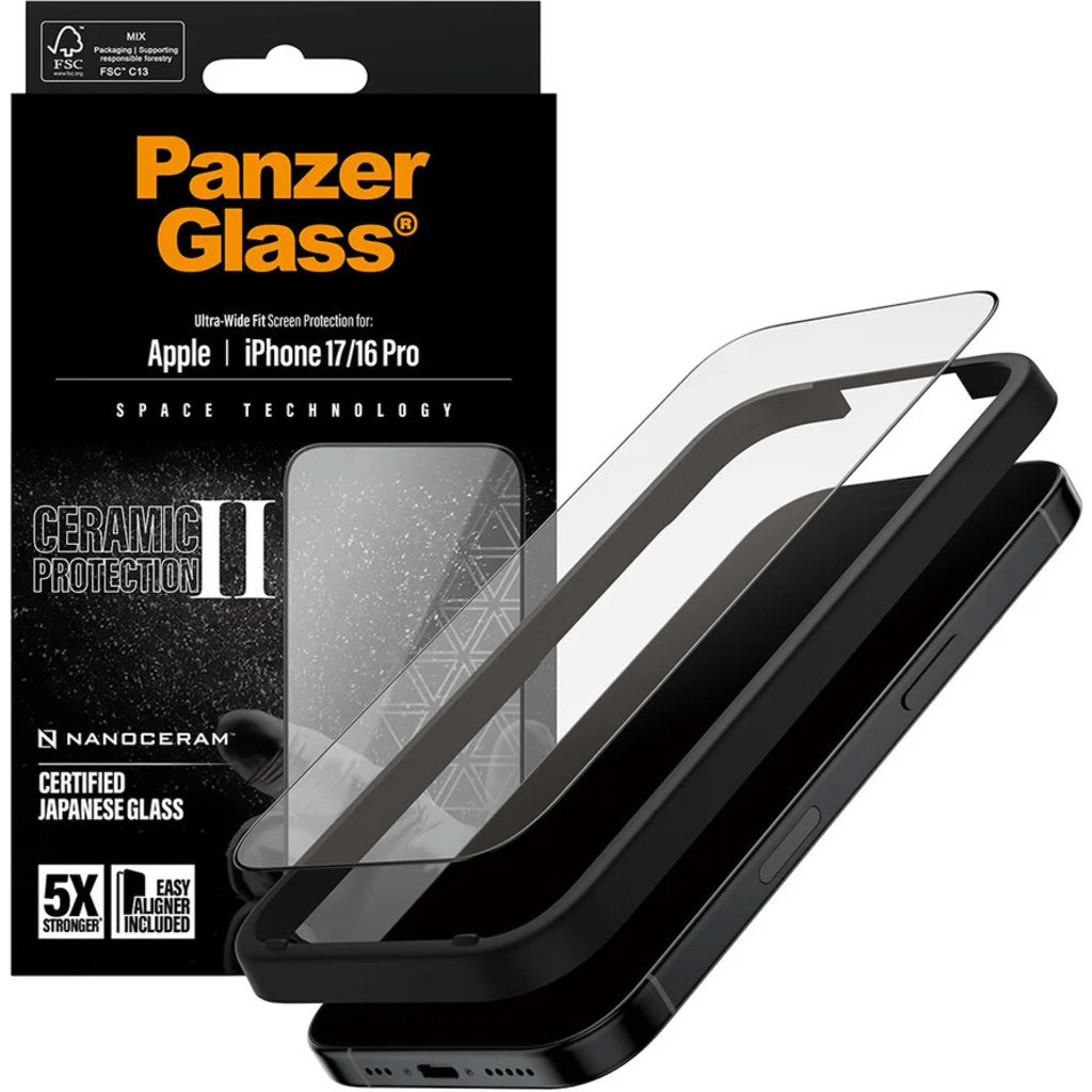 Panzerglass Ceramic II Apple iPhone 17/16 Pro - Ultra-Wide Fit