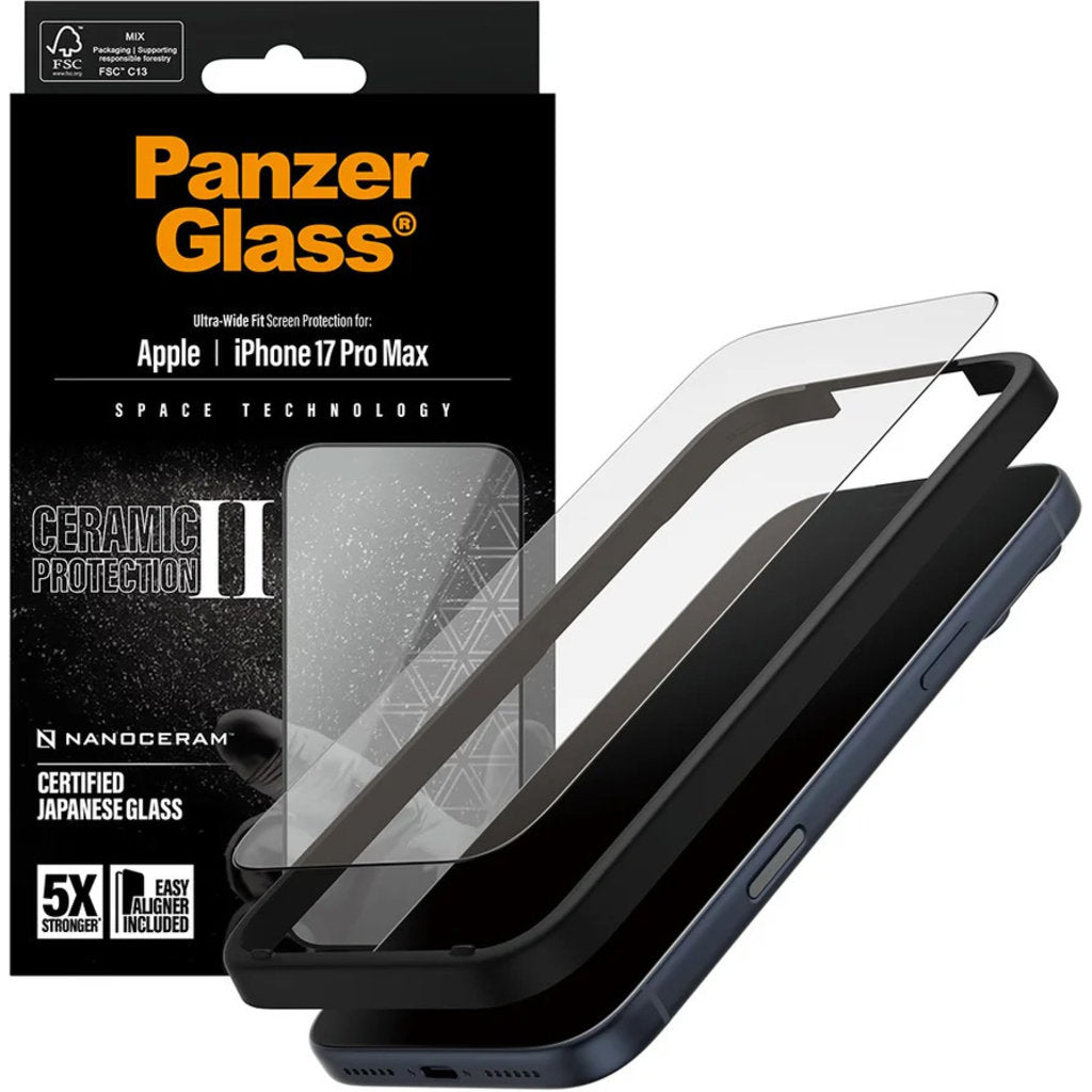 Panzerglass Ceramic II Apple iPhone 17 Pro Max - Ultra-Wide Fit