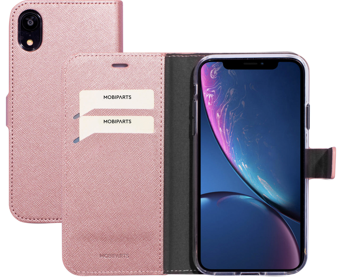 Mobiparts Saffiano Wallet Case Apple iPhone XR Pink