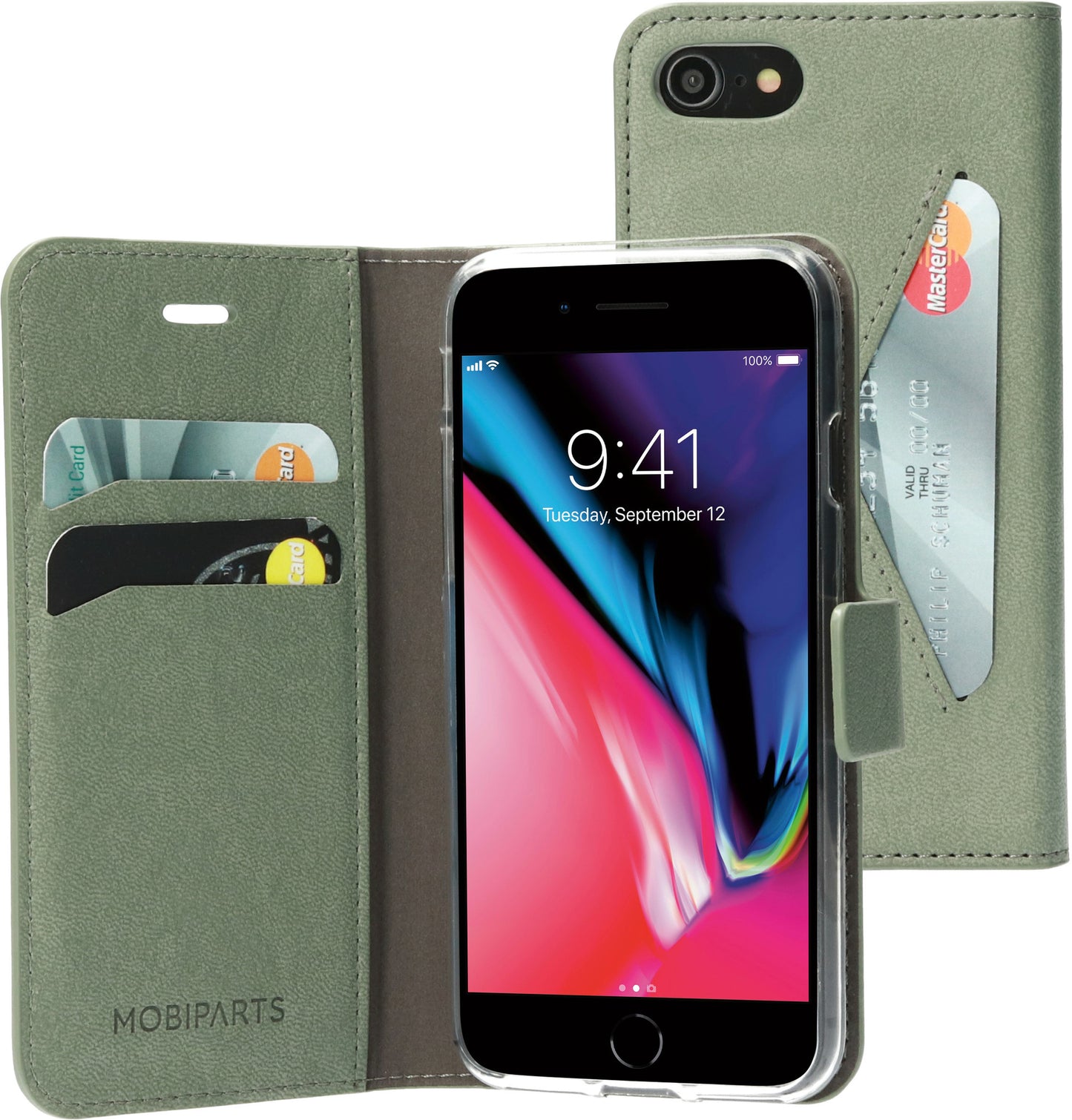 Mobiparts Classic Wallet Case Apple iPhone 7/8/SE (2020/2022) Stone Green