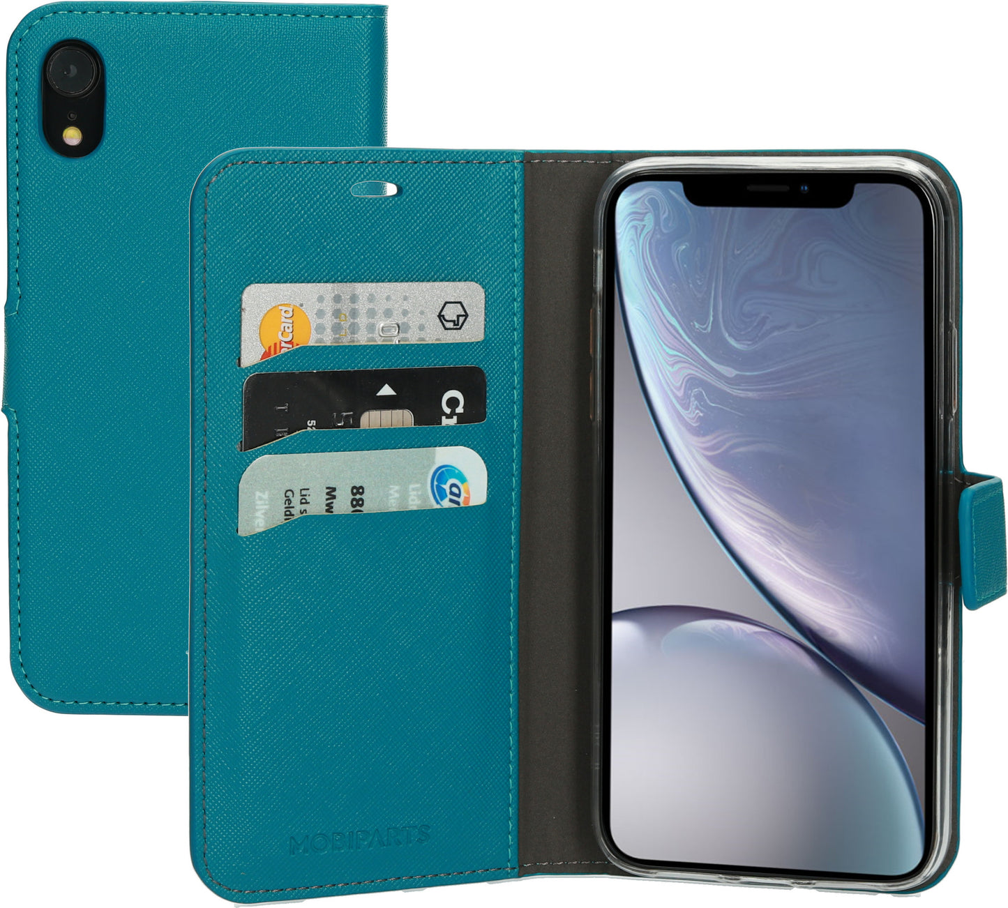 Mobiparts Saffiano Wallet Case Apple iPhone XR Turquoise