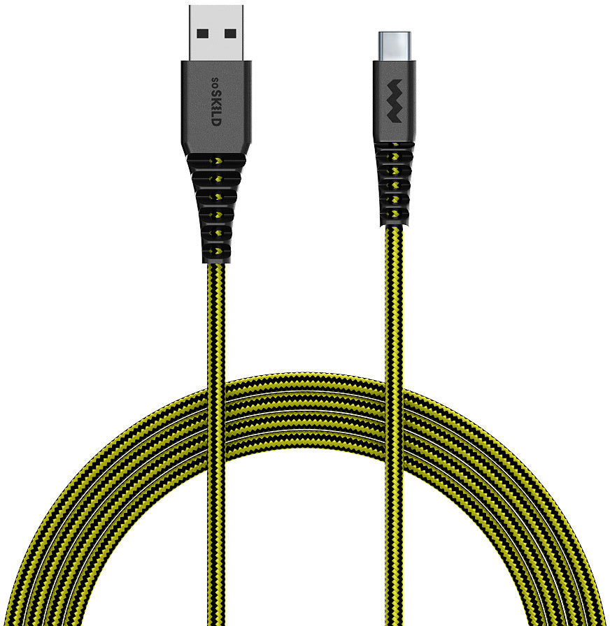 SoSkild Charging Cable Ultimate USB-A to USB-C 1.5m Black/Yellow