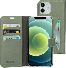 Mobiparts Classic Wallet Case Apple iPhone 12/12 Pro Stone Green