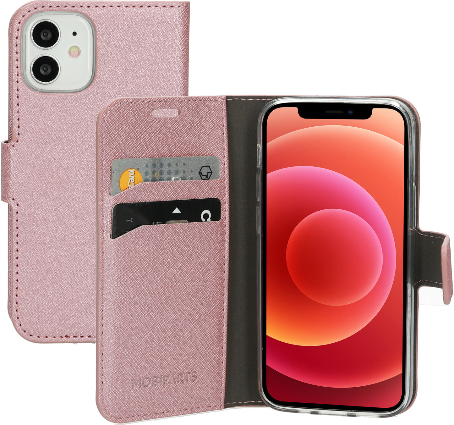 Mobiparts Saffiano Wallet Case Apple iPhone 12 Mini Pink