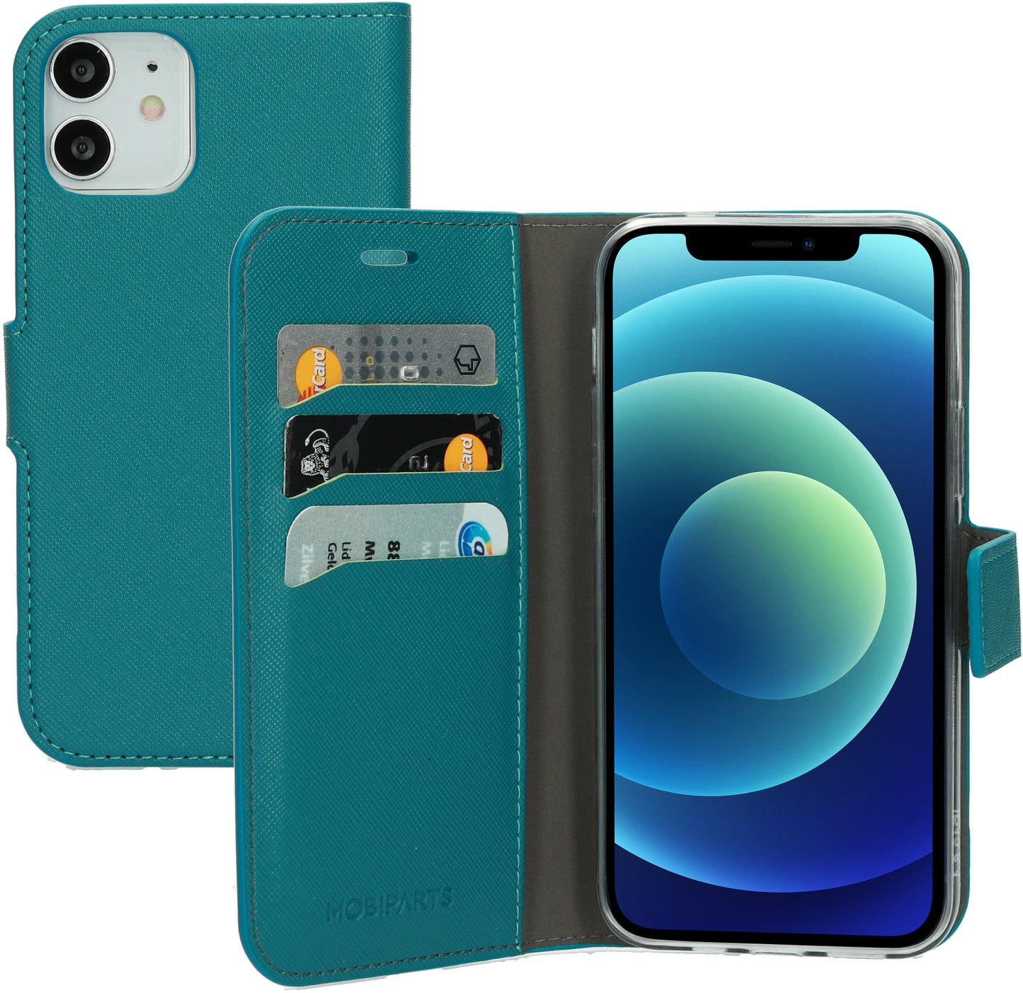 Mobiparts Saffiano Wallet Case Apple iPhone 12/12 Pro Turquoise