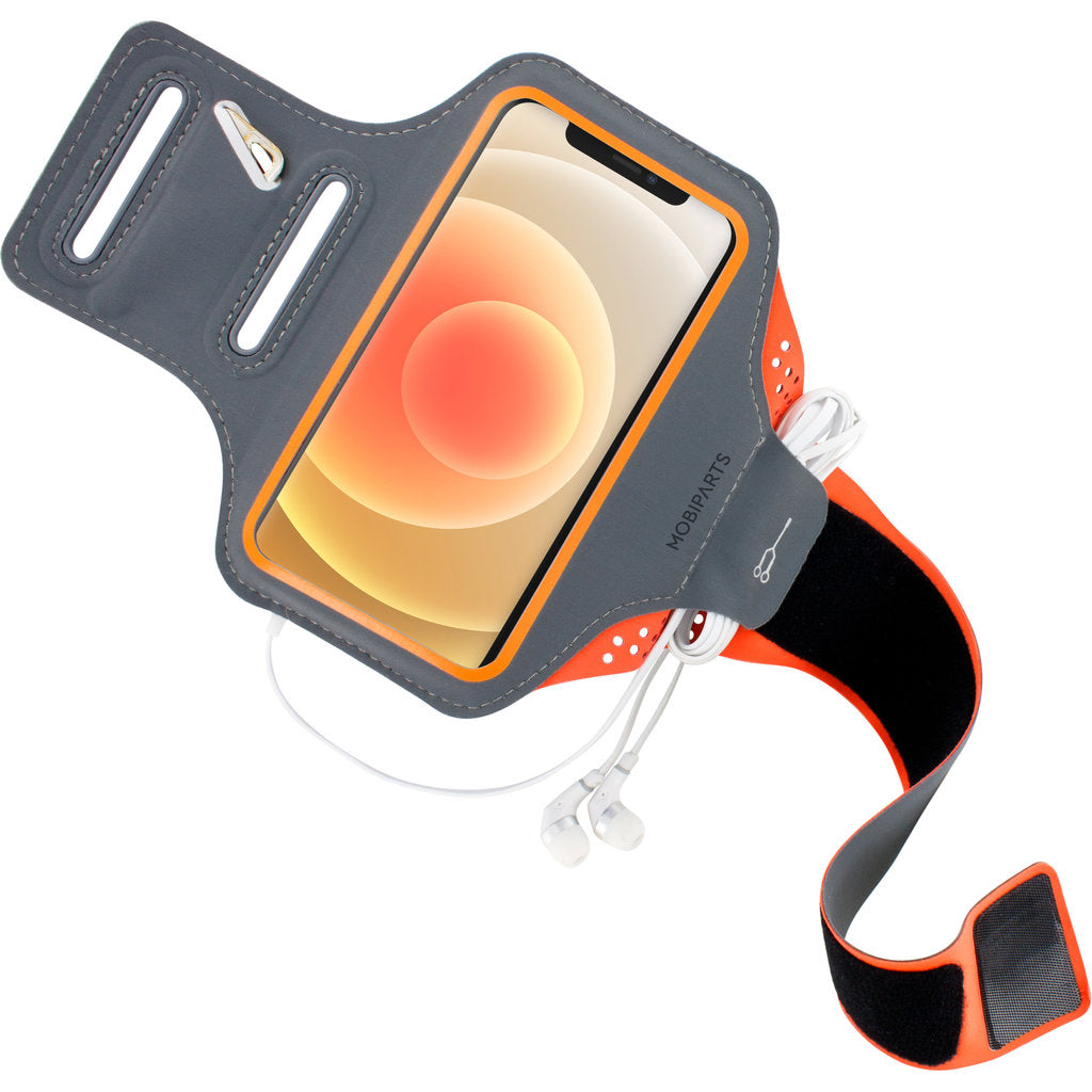 Mobiparts Comfort Fit Sport Armband Apple iPhone 12 Mini Neon Orange