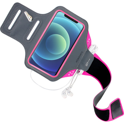 Mobiparts Comfort Fit Sport Armband Apple iPhone 12 Mini Neon Pink