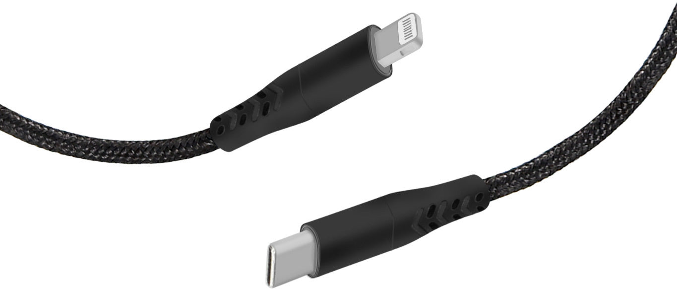 Mobiparts Apple Lightning to USB-C Braided Cable 2A 1m Black