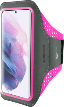 Mobiparts Comfort Fit Sport Armband Samsung Galaxy S21 Neon Pink