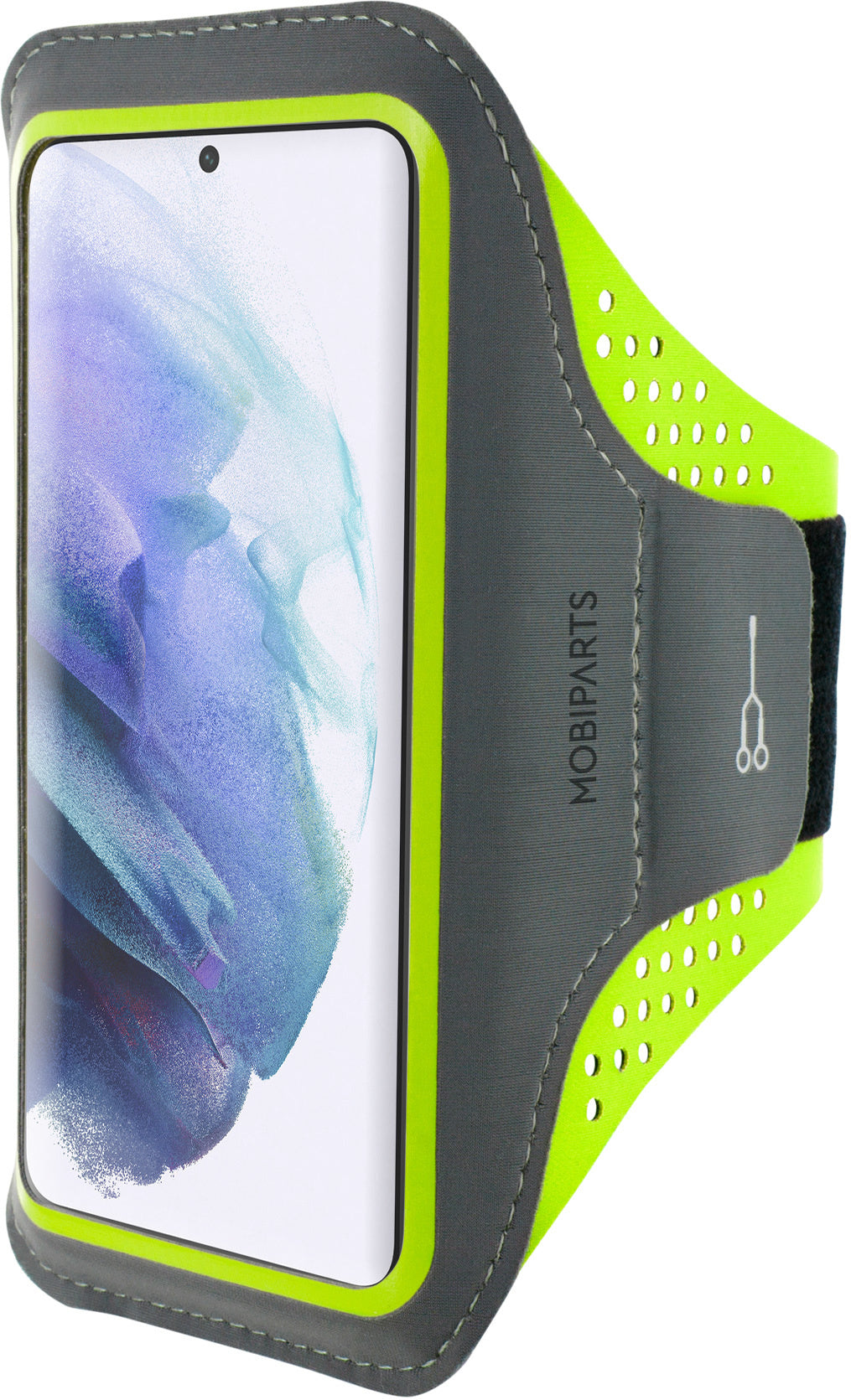 Mobiparts Comfort Fit Sport Armband Samsung Galaxy S21 Plus Neon Green