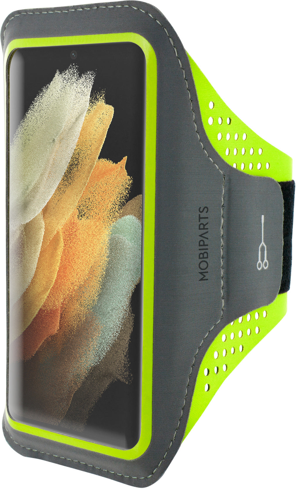 Mobiparts Comfort Fit Sport Armband Samsung Galaxy S21 Ultra Neon Green