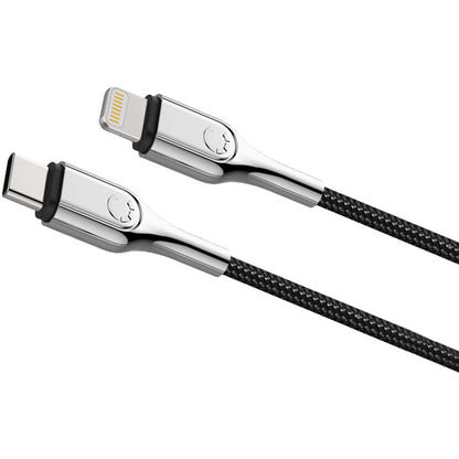 Cygnett Armoured Braided Lightning to USB-C Cable 10cm Black