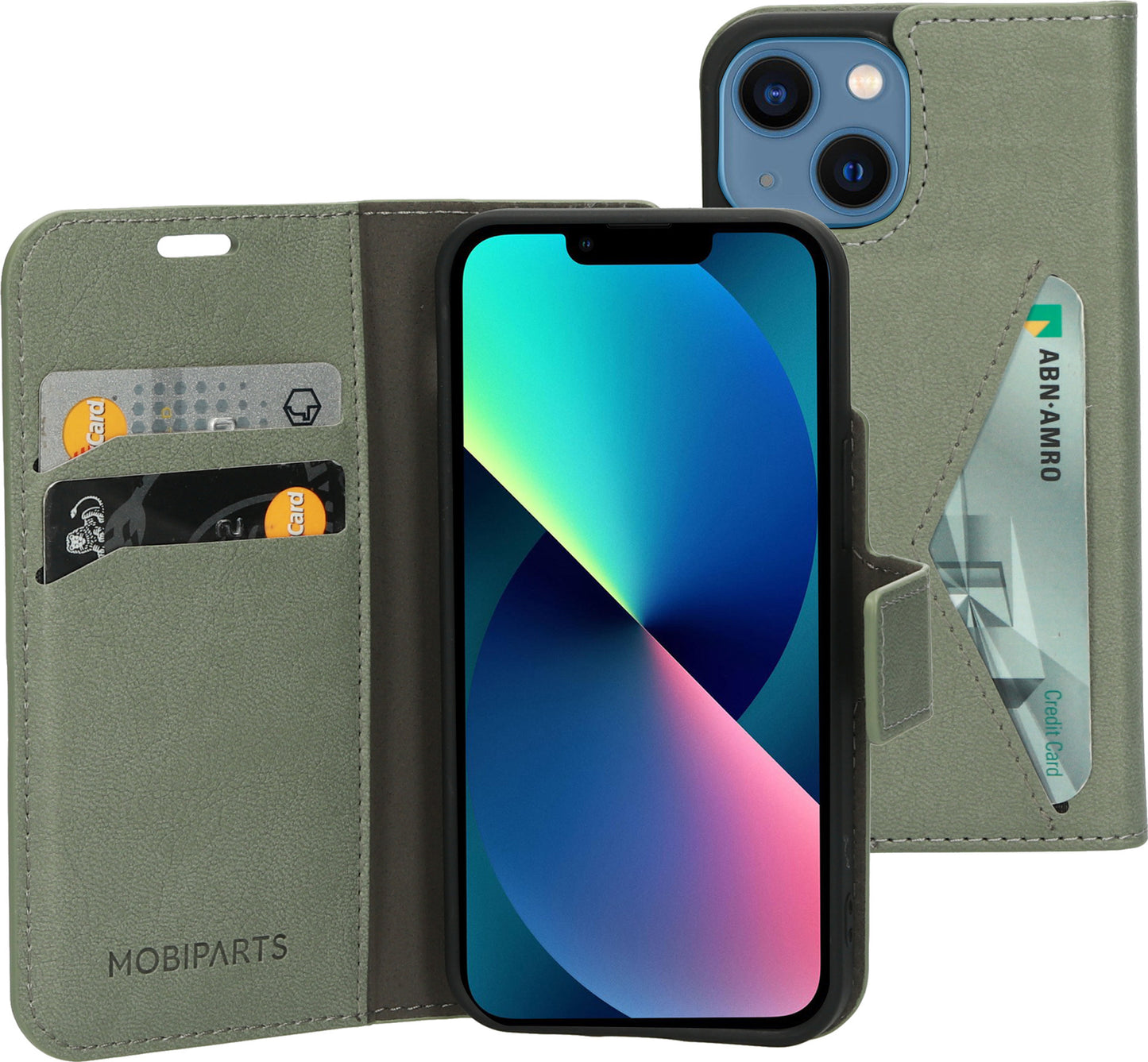 Mobiparts Classic Wallet Case Apple iPhone 13 Mini Stone Green