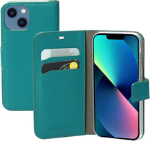 Mobiparts Saffiano Wallet Case Apple iPhone 13 Mini Turquoise