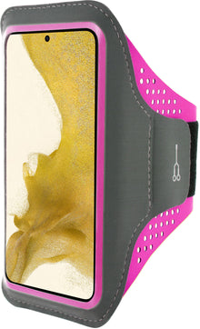 Mobiparts Comfort Fit Sport Armband Samsung Galaxy S22 Plus Neon Pink