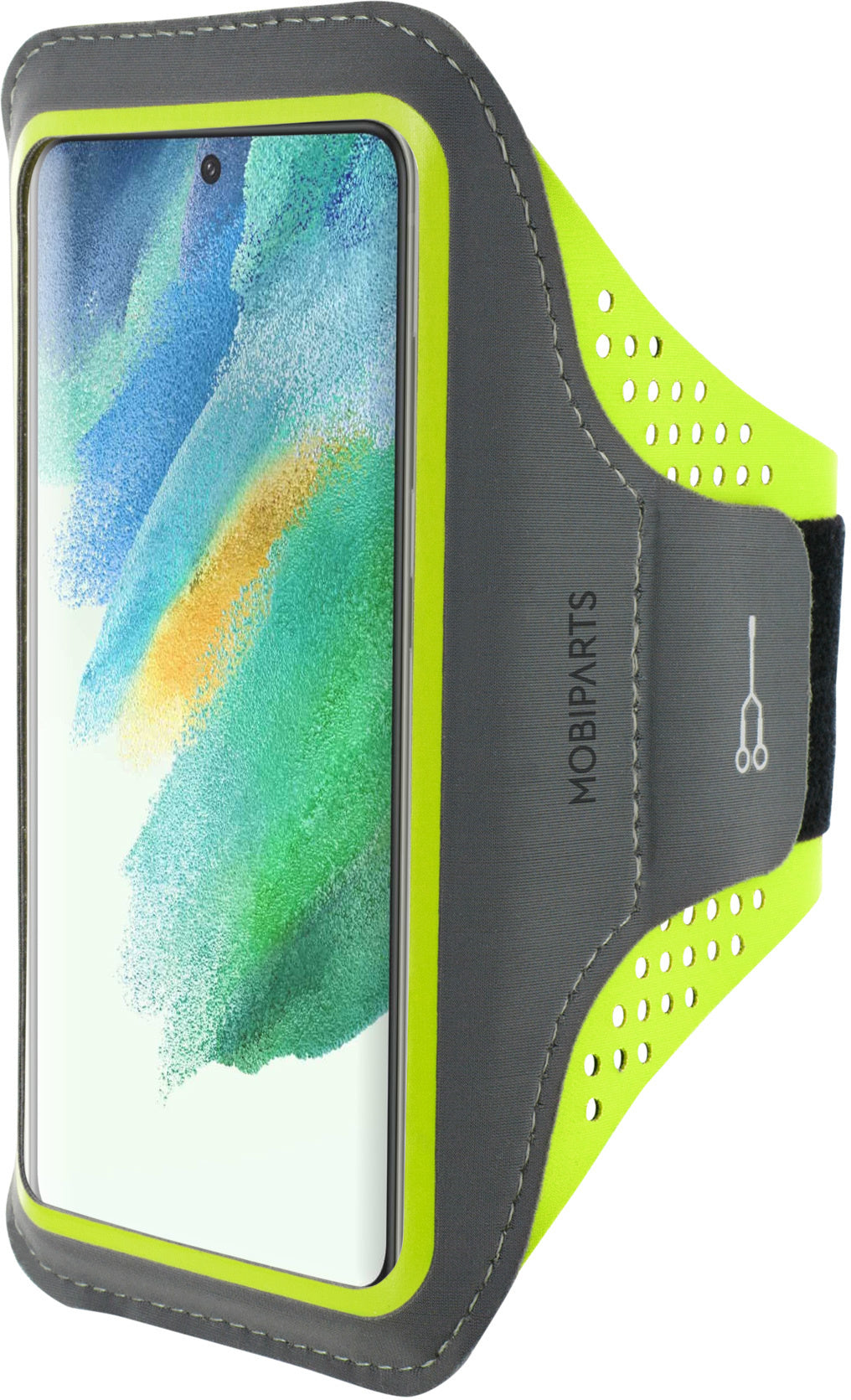 Mobiparts Comfort Fit Sport Armband Samsung Galaxy S21 FE (2022) Neon Green