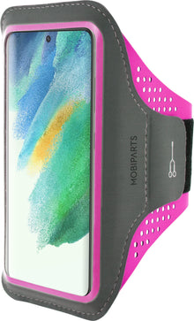 Mobiparts Comfort Fit Sport Armband Samsung Galaxy S21 FE (2022) Neon Pink