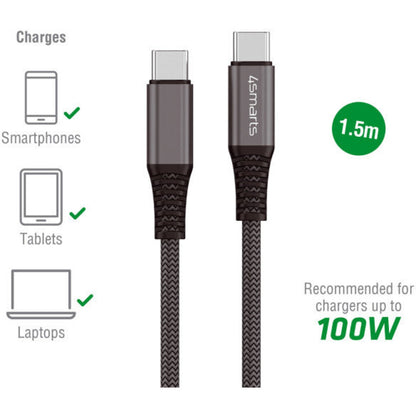 4Smarts USB-C to USB-C Cable PremiumCord 100W 1.5m Black