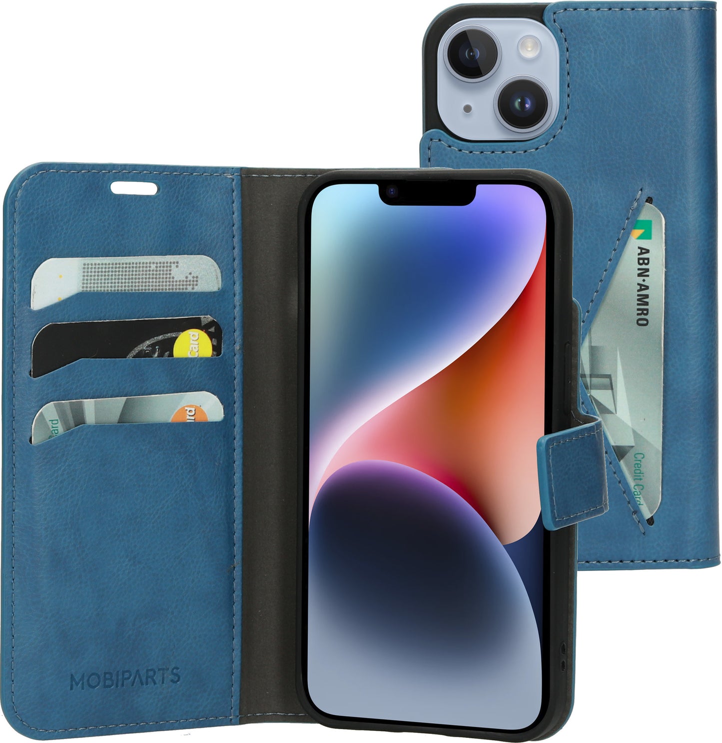 Mobiparts Classic Wallet Case Apple iPhone 14 Steel Blue