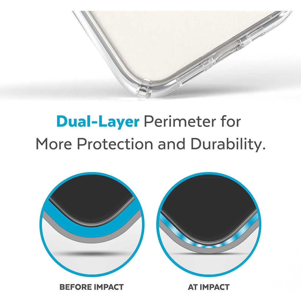 Speck Presidio Perfect Clear + MS Apple iPhone 14 Plus/15 Plus Clear - with Microban