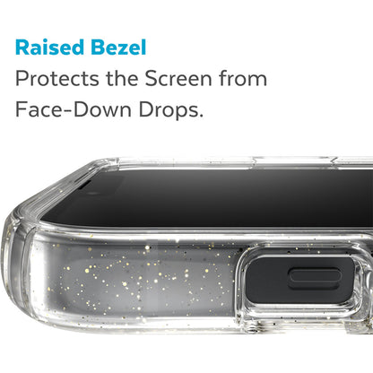 Speck Presidio Perfect Clear Glitter Apple iPhone 14 Plus/15 Plus Clear / Gold Glitter - with Microban