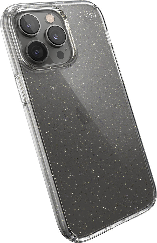 Speck Presidio Perfect Clear Glitter Apple iPhone 14 Pro Max Clear / Gold Glitter - with Microban