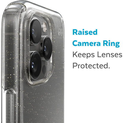 Speck Presidio Perfect Clear Glitter Apple iPhone 14 Pro Max Clear / Gold Glitter - with Microban