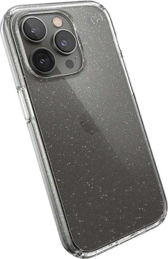 Speck Presidio Perfect Clear Glitter Apple iPhone 14 Pro Clear / Gold Glitter - with Microban