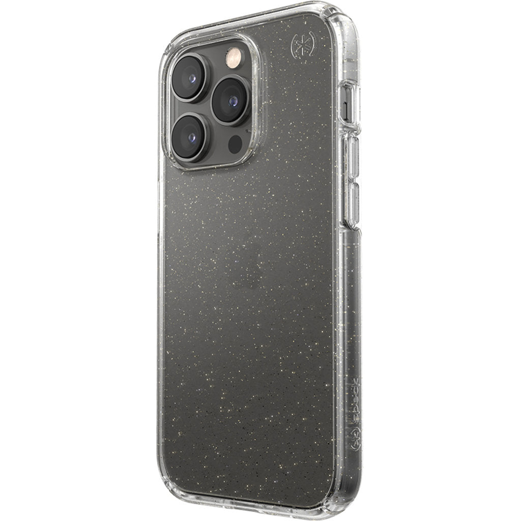 Speck Presidio Perfect Clear Glitter Apple iPhone 14 Pro Clear / Gold Glitter - with Microban