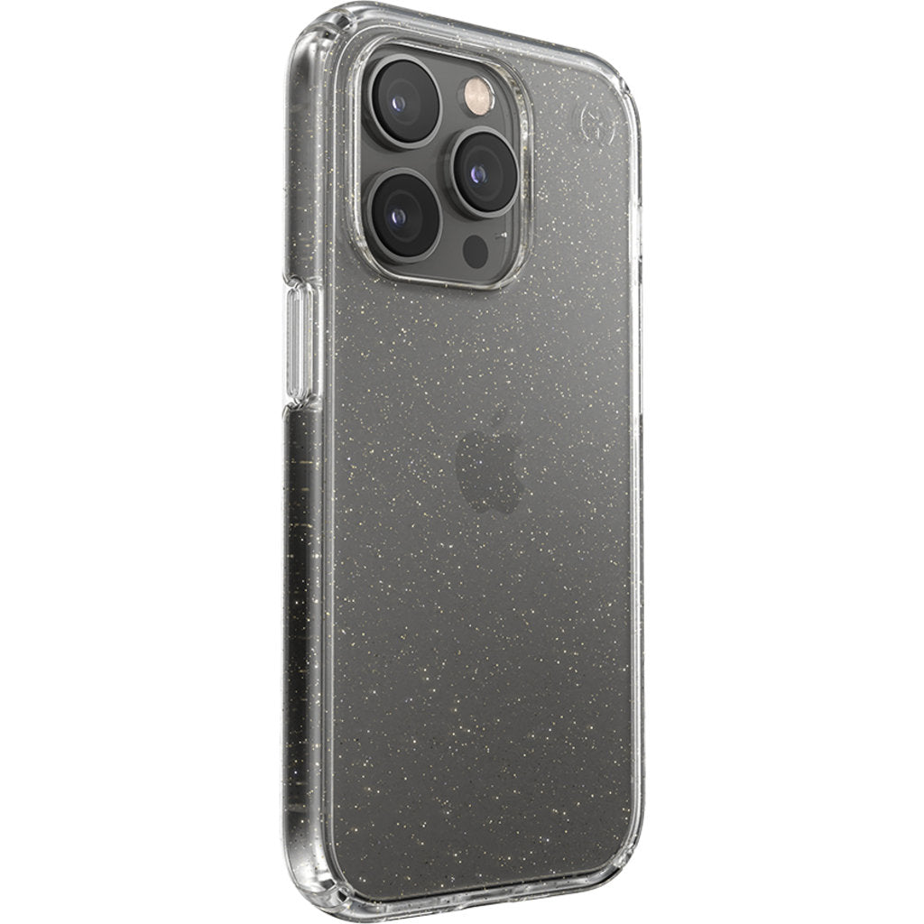 Speck Presidio Perfect Clear Glitter Apple iPhone 14 Pro Clear / Gold Glitter - with Microban
