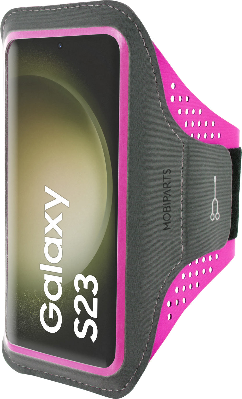 Mobiparts Comfort Fit Sport Armband Samsung Galaxy S23 (2023) Neon Pink