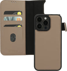 Mobiparts Leather 2 in 1 Wallet Case Apple iPhone 15 Pro Max Taupe