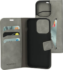 Mobiparts Classic Wallet Case Apple iPhone 15 Pro Granite Grey
