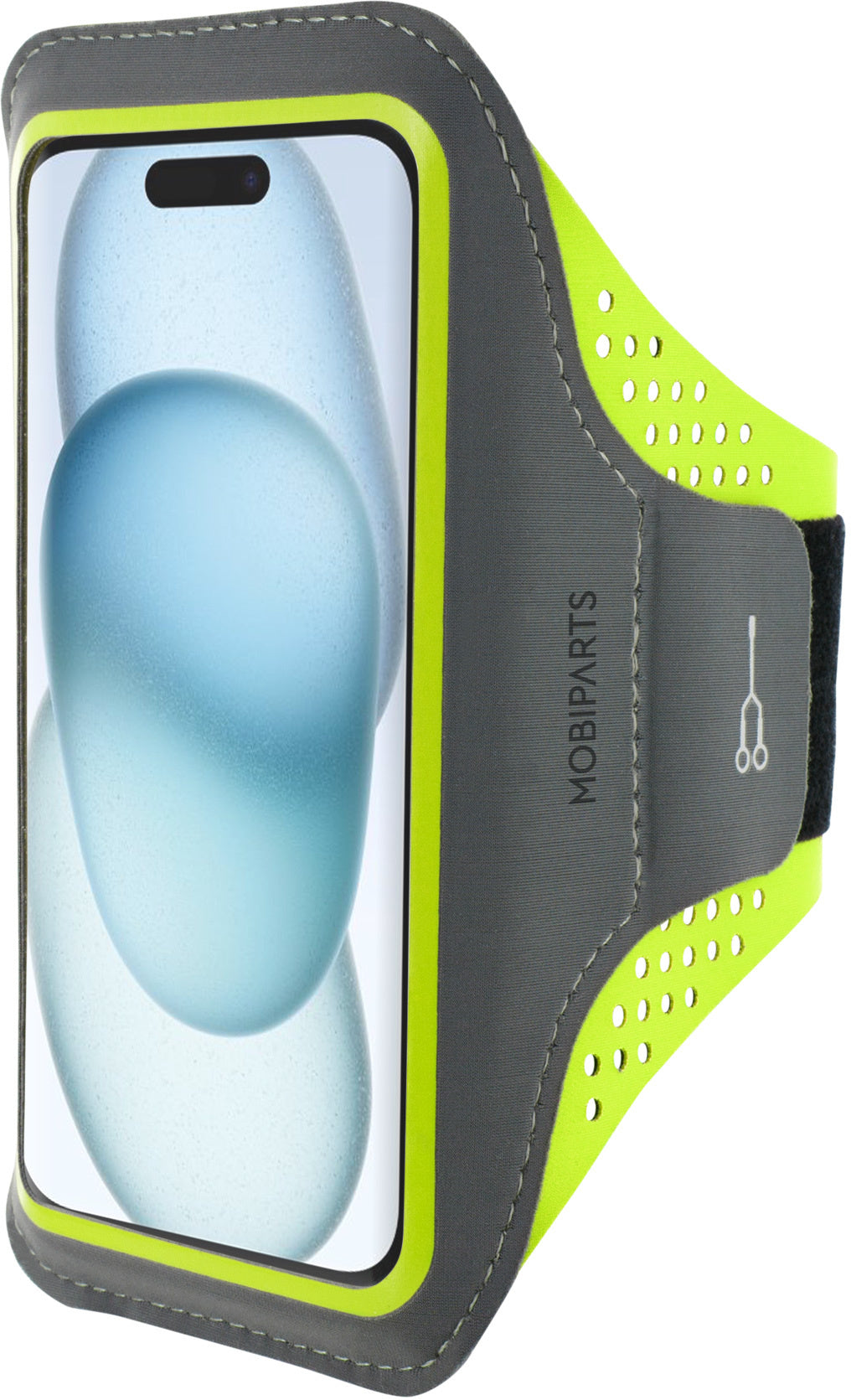 Mobiparts Comfort Fit Sport Armband Apple iPhone 15 Neon Green