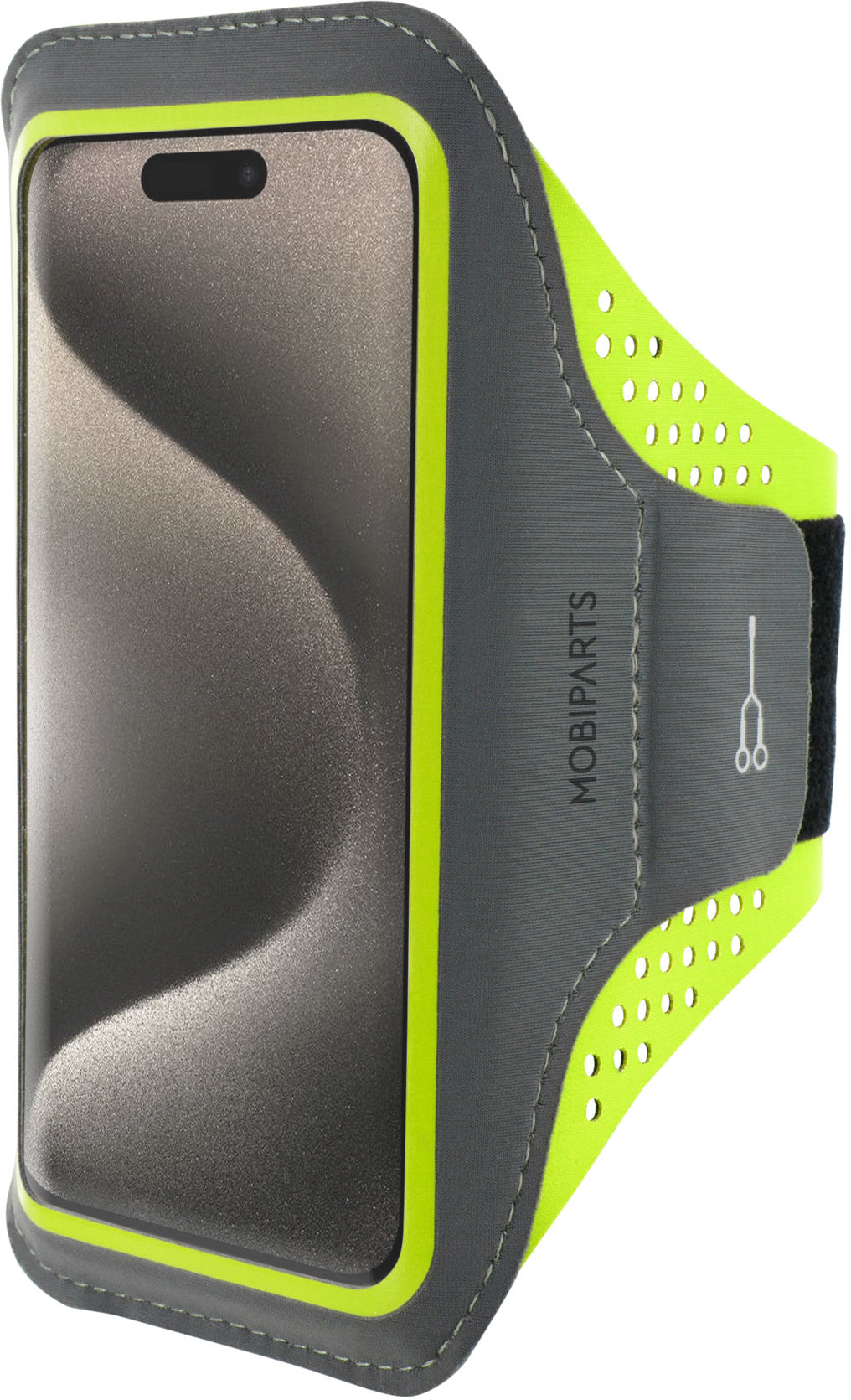 Mobiparts Comfort Fit Sport Armband Apple iPhone 15 Pro Neon Green