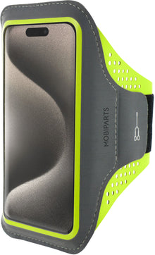 Mobiparts Comfort Fit Sport Armband Apple iPhone 15 Pro Neon Green