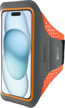 Mobiparts Comfort Fit Sport Armband Apple iPhone 15 Neon Orange