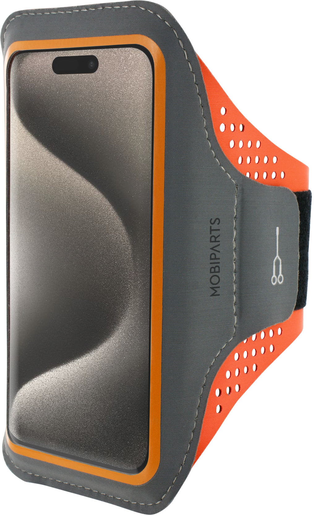 Mobiparts Comfort Fit Sport Armband Apple iPhone 15 Pro Neon Orange